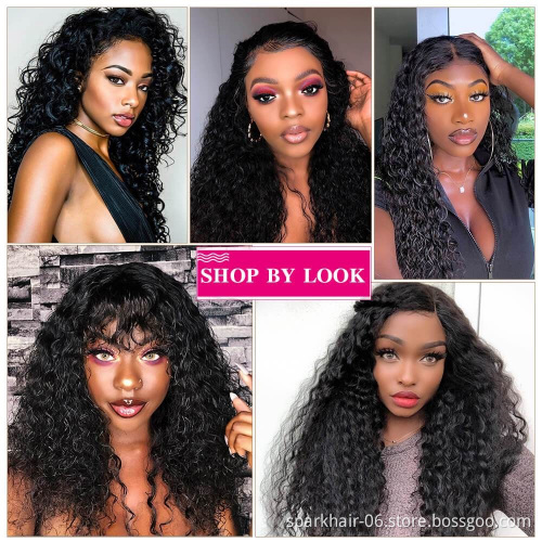 Wholesale 100% Virgin Hair Hd Transparent Swiss Lace Wigs ,Brazilian Curly Lace Front Wig, 360 Hd Lace Frontal Human Hair Wigs